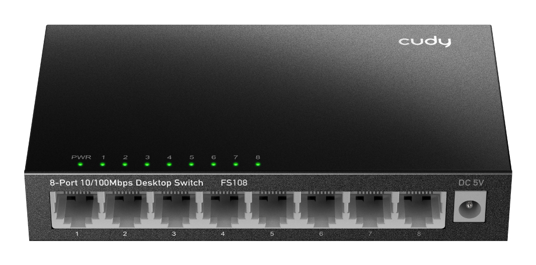 CUDY 8-Port 10/100 Mbps Metal Switch "FS108" (timbru verde 2 lei)