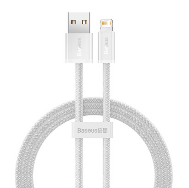CABLU alimentare si date Baseus Dynamic Series, Fast Charging Data Cable pt. smartphone, USB la Lightning Iphone 2.4A, 1m, braided, alb "CALD000402" (timbru verde 0.18 lei) - 6932172602024