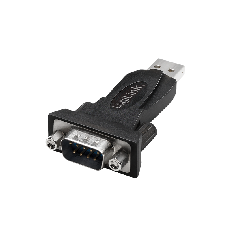 ADAPTOR USB LOGILINK, USB 2.0 (T) la Serial DB9M (9-pin)(RS232)(T), negru, "AU0002F" (include TV 0.06 lei)