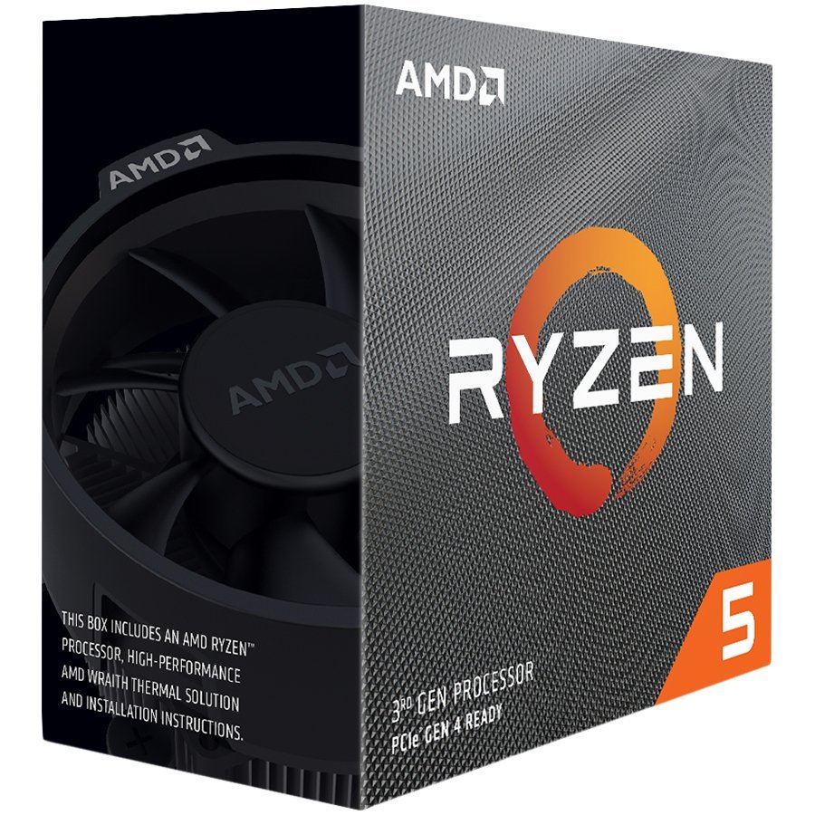 AMD CPU Desktop Ryzen 5 6C/6T 3500X (3.6/4.1 Boost GHz,35MB,65W,AM4) box, with Wraith Stealth cooler "100-100000158BOX"