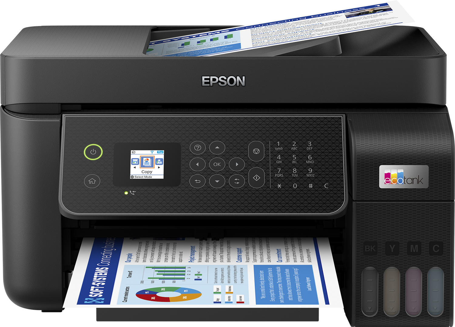 Multifunctional Inkjet CISS Color Epson L5310, A4, Functii: Impr.|Scan.|Cop.|Fax, Viteza de Printare Monocrom: 33ppm, Viteza de printare color: 15ppm, Conectivitate:USB|Ret|WiFi, Duplex:Nu, ADF:ADF, (incl.TV 11lei) "C11CJ65412"(RAPO)