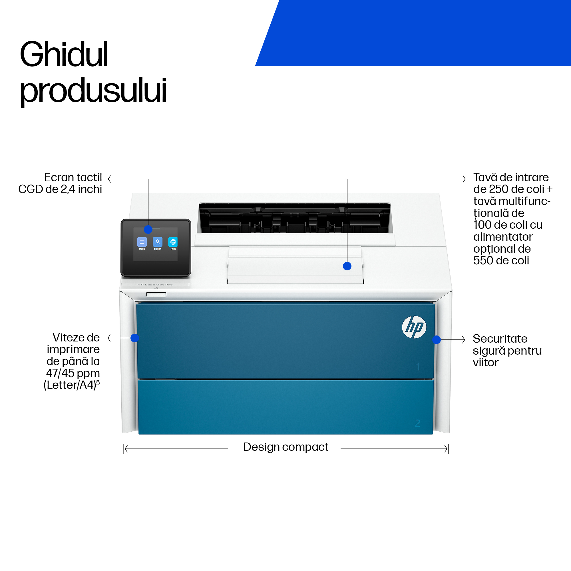 Imprimanta Laserjet Mono HP Pro 4007DN, A4, Functii: Impr., Viteza de Printare Monocrom: 47ppm, Viteza de printare color: , Conectivitate:USB|Retea, Duplex:Da, ADF:Nu(incl.TV 11lei) "8X3E1A" - imagine 4