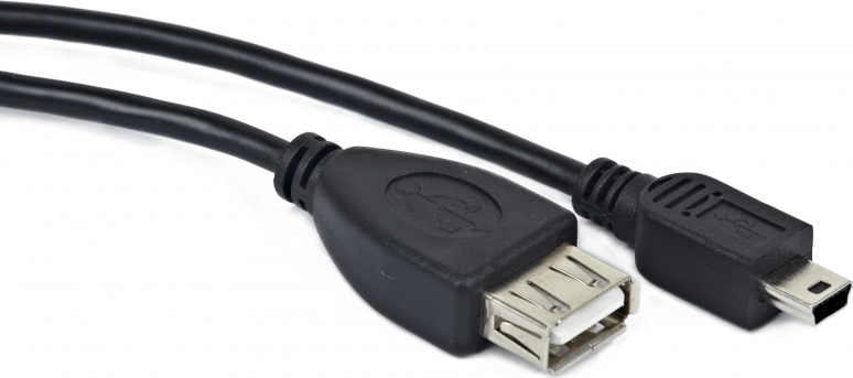 CABLU adaptor OTG GEMBIRD, pt. smartphone, Mini-USB 2.0 (T) la USB 2.0 (M), 15cm, asigura conectarea telef. la o tastatura, mouse, HUB, stick, etc., negru, "A-OTG-AFBM-002" (timbru verde 0.08 lei)