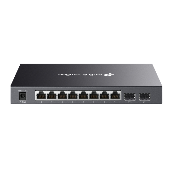 SWITCH TP-LINK 8 porturi Gigabit, 8 x POE+ 58W total power, 2 x SFP, carcasa metal "SG2210P" (timbru verde 2 lei)