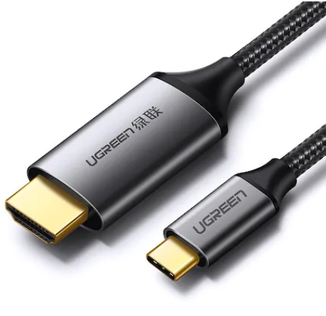 CABLU video Ugreen, "MM142" USB Type-C (T) la HDMI (T), rezolutie maxima 4K UHD (3840 x 2160) la 60 Hz, 1.5m, braided, negru "50570" (timbru verde 0.8 lei) - 6957303855704