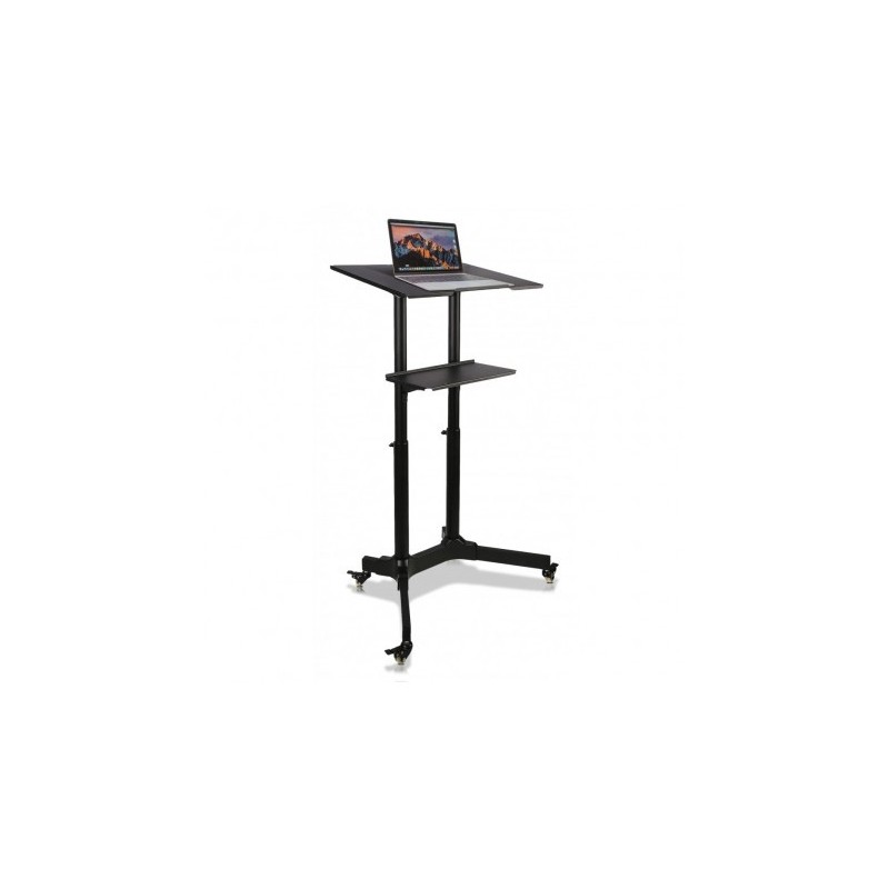 Statie de lucru pentru laptop, raft suplimentar, mobil pe roti, TECHLY, negru, ICA-TB TPM-1BK "ICA-TBTPM-1BK"