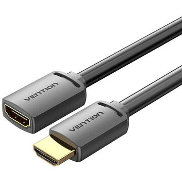 Cablu video Vention, HDMI(T) la HDMI(M), 2m, rezolutie maxima 4K la 60Hz, conectori auriti, cupru, invelis PVC, negru, "AHCBH" (timbru verde 0.18lei) - 6922794766877