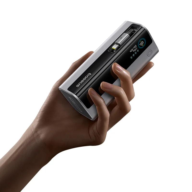 POWER BANK Baseus EnerGeek GR11, 20000mAh, 145W, 2 x USB Type-C, 1 x USB, cablu integrat USB Type-C, display, argintiu, "E0027B02" (timbru verde 0.98 lei) - 6932172691738