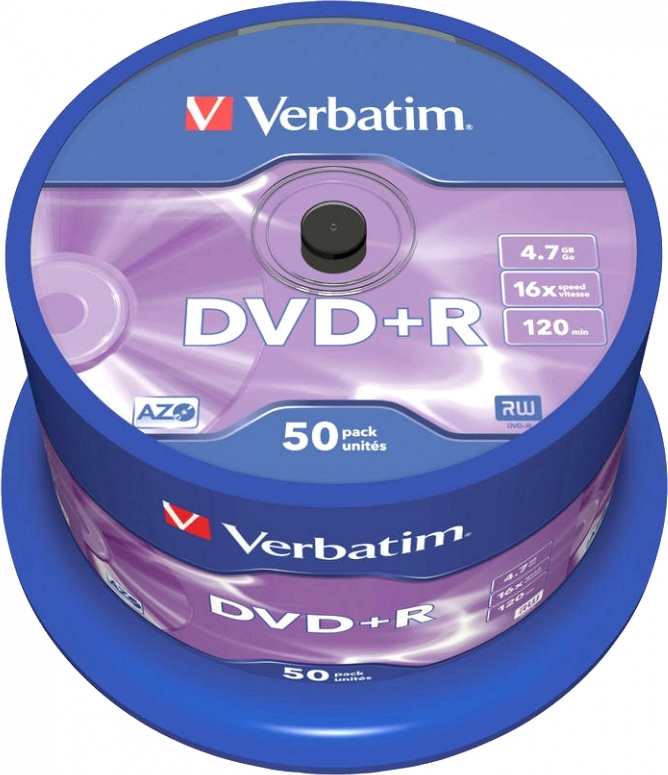 DVD+R VERBATIM 4.7GB, 120min, viteza 16x, 50 buc, Single Layer, spindle, "Matt Silver" "43550"