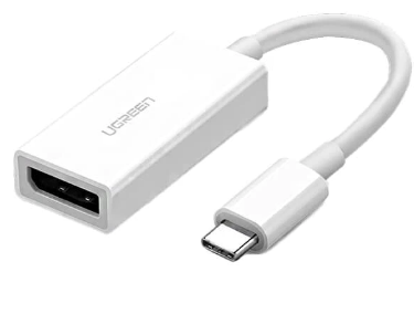 CABLU video Ugreen, "MM130" adaptor USB Type-C (T) la DisplayPort (M), 10 cm, rezolutie maxima 4K UHD (3840 x 2160) la 60 Hz, alb "40372" (timbru verde 0.8 lei) - 6957303843725