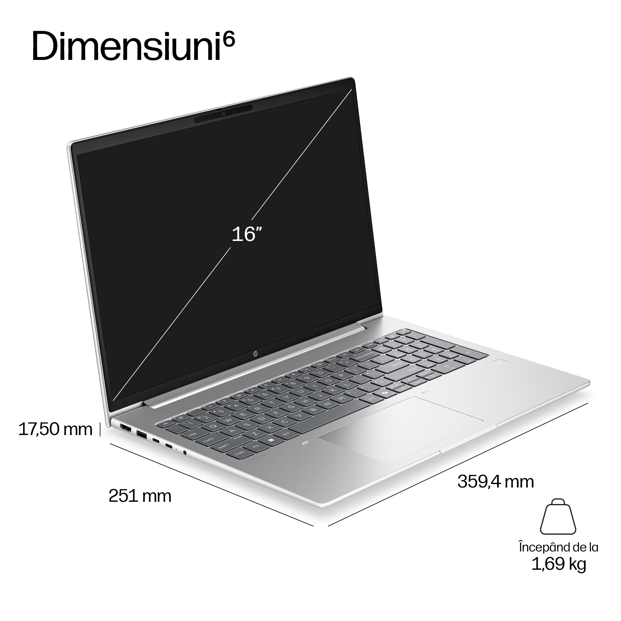 HP 4G2i 16" C5-320 24 512 UMA DOS 3Y"E06H6ET" - imagine 3