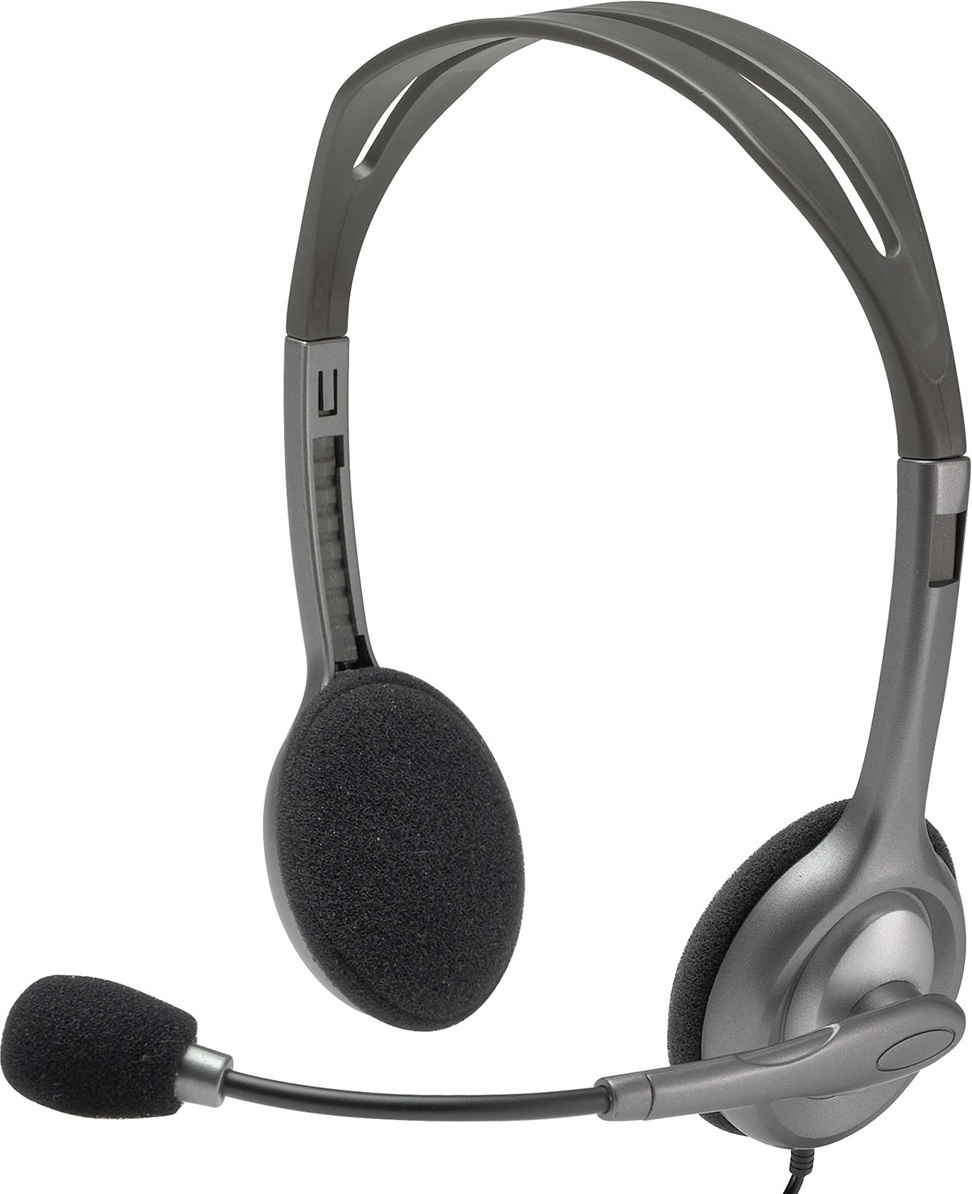 CASTI Logitech, "H111", cu fir, standard, utilizare multimedia, call center, microfon pe brat, conectare prin Jack 3.5 mm, negru, "981-000593", (timbru verde 0.8 lei)