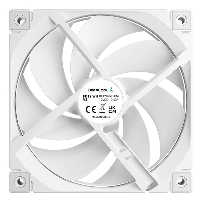 Ventilator DeepCool "FD12 WH V2", 120mm, 500 - 2500 RPM, hydro bearing, 79 cfm, 4-Pin PWM, alb, "R-FD12V2-WHNPN1-G" - imagine 3