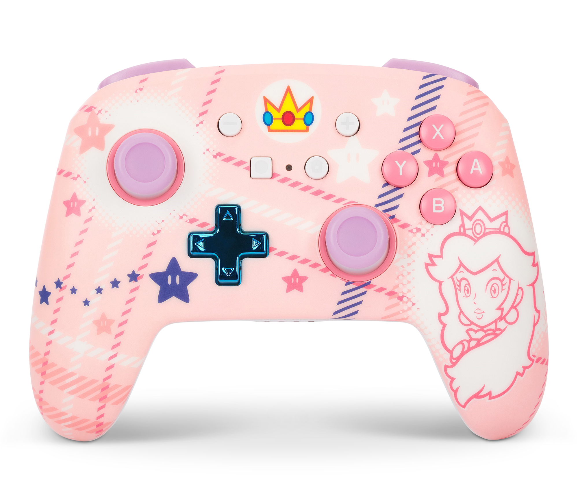 CONTROLLER PowerA, fara fir, pentru Nintendo Switch/ OLED/ Lite, Princess Peach Plaid, "NSGP0255-01" (timbru verde 1 leu)