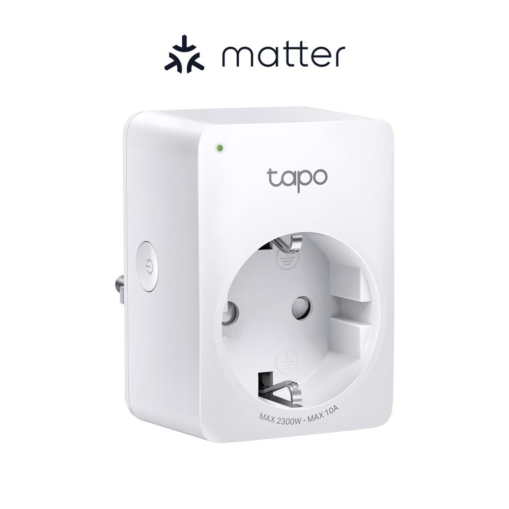 PRIZA inteligenta TP-LINK, certificare matter, Schuko x 1, conectare prin Schuko (T), 10 A, programare prin smartphone, Bluetooth, WiFi, alb "Tapo P100M" (timbru verde 0.18 lei)
