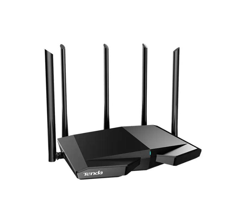 ROUTER Tenda wireless AX5700Mbps,1 x WAN Gigabit, 3 porturi LAN Gigabit, 2.4 GHz/5 GHz/6 Ghz tri band, 5 antene externe, WI-FI 6E "RX27 PRO" (timbru verde 0.8 lei)