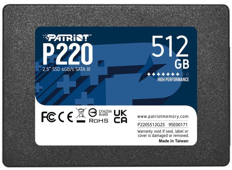 SSD PATRIOT P220, 512 GB, 2.5 inch, S-ATA 3, 3D TLC Nand, R/W: 550/490 MB/s, "P220S512G25"