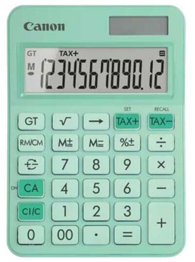 Calculator de birou Canon, LS-125KB GR, Green, LCD 12-digit, dim.car. 18.6 mm, Dual-Power (solara si baterie LR44), dim. 147x106x25mm, 117g, (incl.TV 0.80lei),"6819C001AA"