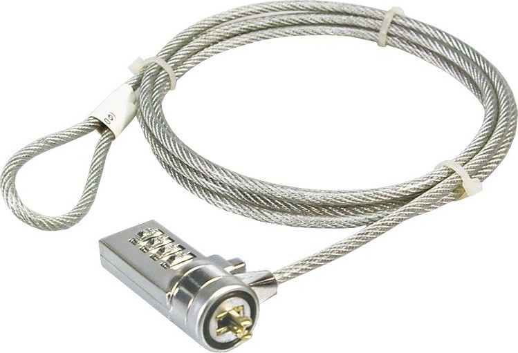 CABLU securitate LOGILINK pt. notebook, slot standard, cifru cu patru discuri, 1.5m, cablu otel, "NBS002" (timbru verde 0.8 lei)