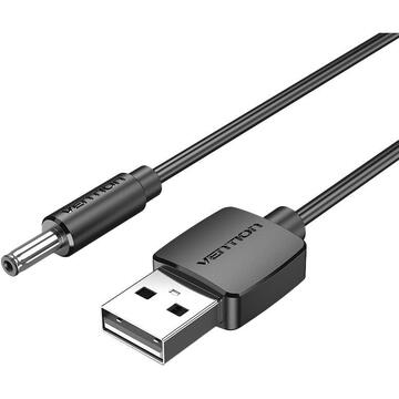 Cablu alimentare Vention, USB (T) la DC (T) 3.5mm, 0.5m, 5V, 2A, negru, "CEXBD" (timbru verde 0.08 lei)