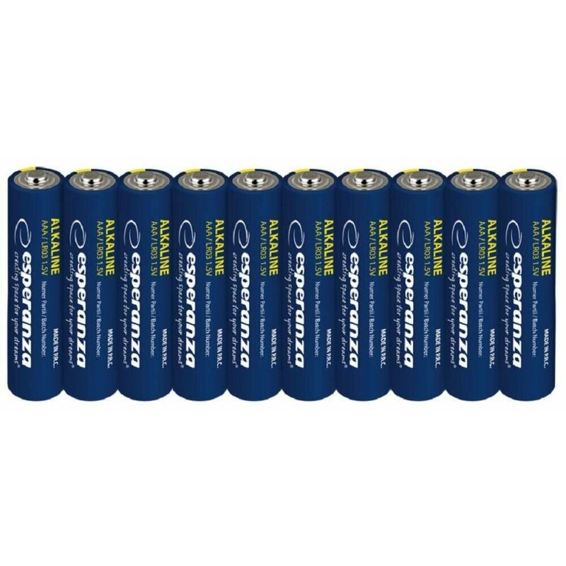 Baterii Alcaline Esperanza EZB115 AAA 10 buc Folie "EZB115" (timbru verde 0.8 lei)