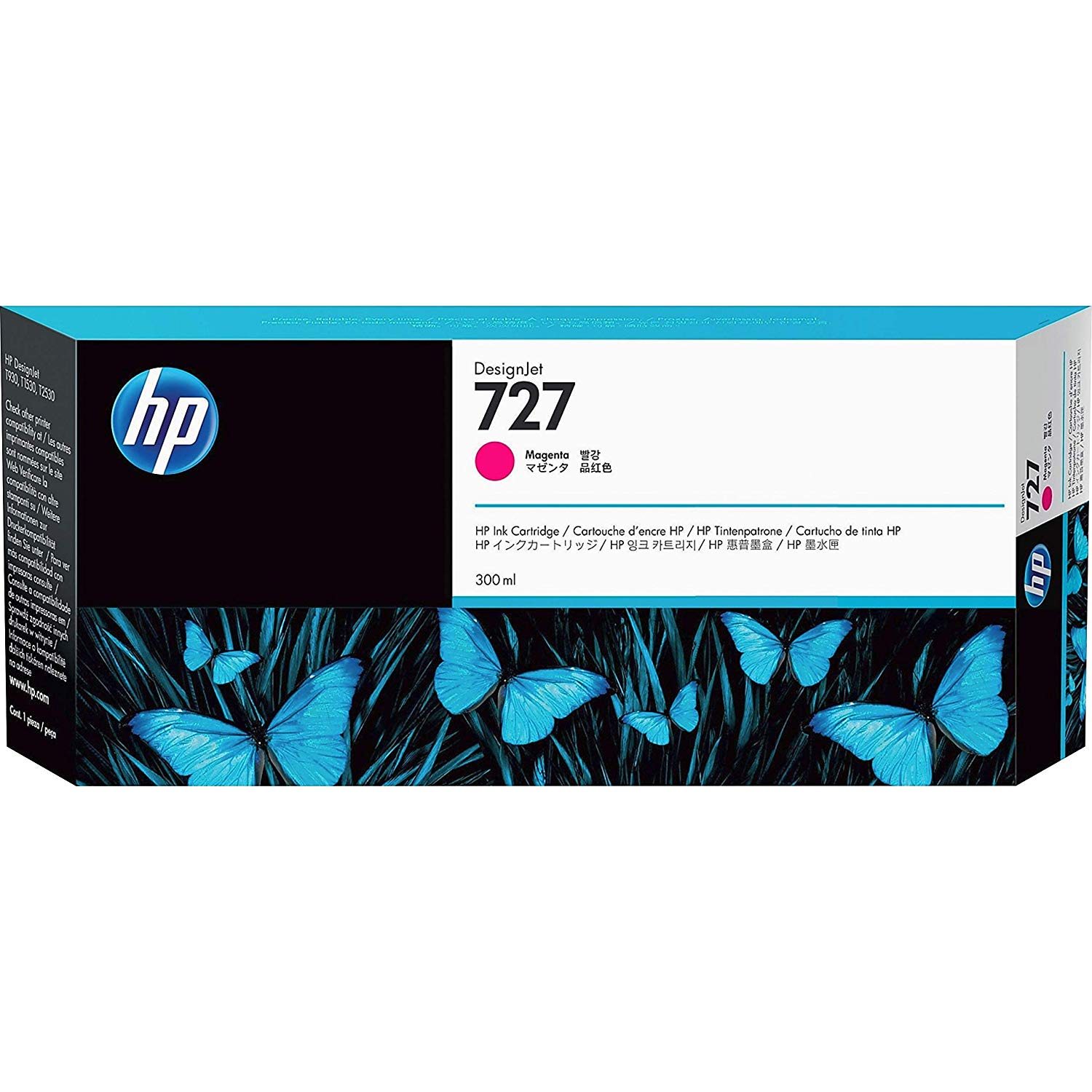 Cartus Cerneala Original HP Magenta, nr.727, pentru DesignJet T1530|T2530|T930, 300ml, (timbru verde 0.15 lei), "F9J77A"