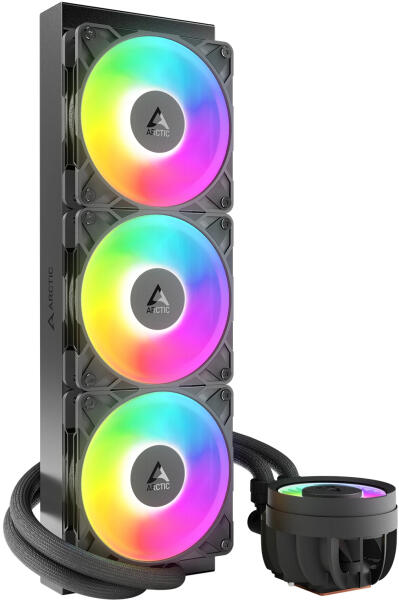 COOLER Arctic "Liquid Freezer III Pro 360 A-RGB", skt. LGA1851, LGA 1700, AM4, AM5, racire cu lichid, 3 x 120mm, 600 - 3000 RPM, , negru "ACFRE00184A" (timbru verde 2.00 lei)