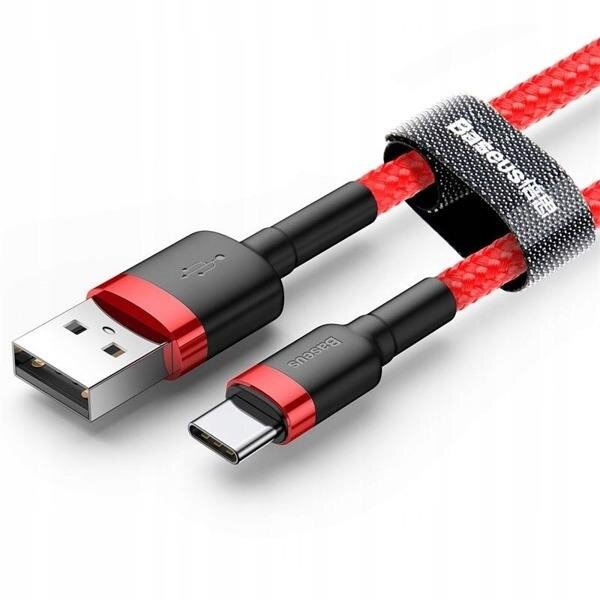 CABLU alimentare si date Baseus Cafule, Fast Charging Data Cable pt. smartphone, USB la USB Type-C 2A, 2m, rosu "CATKLF-C09" (timbru verde 0.08 lei) - 6953156278226