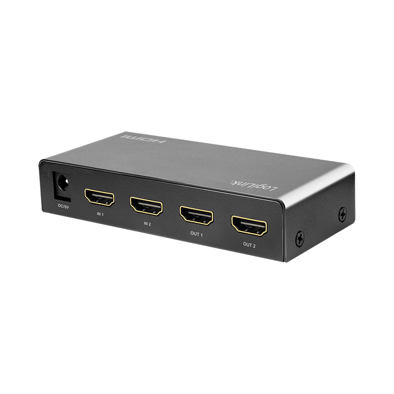 SWITCH video LOGILINK, 2 x 2 port, Input: HDMI (M) x 2, Output: HDMI (M) 2.0 x 2, rezolutie maxima 4K UHD (3840 x 2160) la 60 Hz, HDCP 2.2, EDID, audio, negru, "HD0039" (timbru verde 0.8 lei)