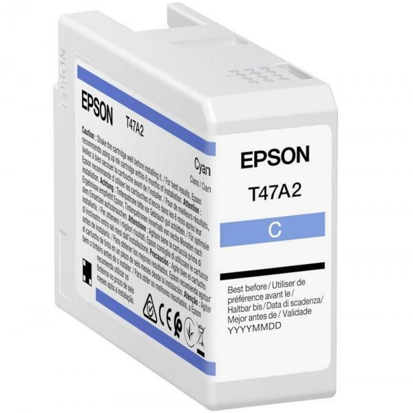 Cartus Cerneala Original Epson Cyan, T47A2, pentru UltraChrome Pro 10, 50ml, (timbru verde 1.2 lei), "C13T47A200"