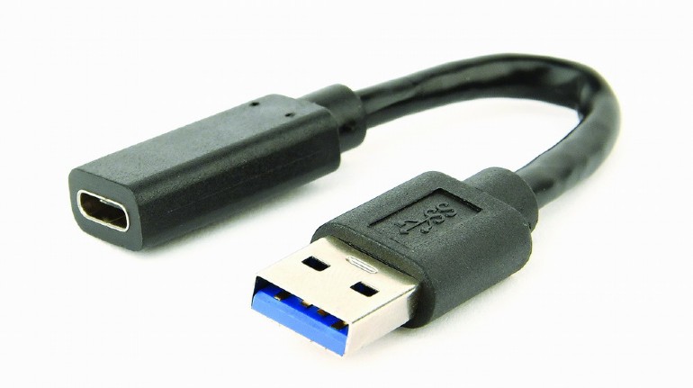 ADAPTOR GEMBIRD, USB 3.1 (T) la USB 3.0 Type-C (M), negru, "A-USB3-AMCF-01" (timbru verde 0.08 lei)