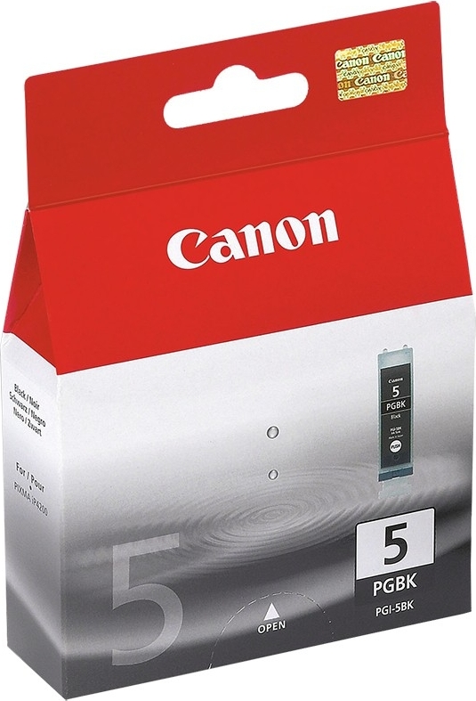Cartus Cerneala Original Canon Black, PGI-5B, pentru Pixma IP3300|IP3500|IP4200|IP4300|IP4500|IP5200|IP5300|IX4000|IX5000|MP500|MP510|MP520|MP530|MP600|MP610|MP800|MP810|MP830, , (timbru verde 0.15 lei), "BS0628B001AA"