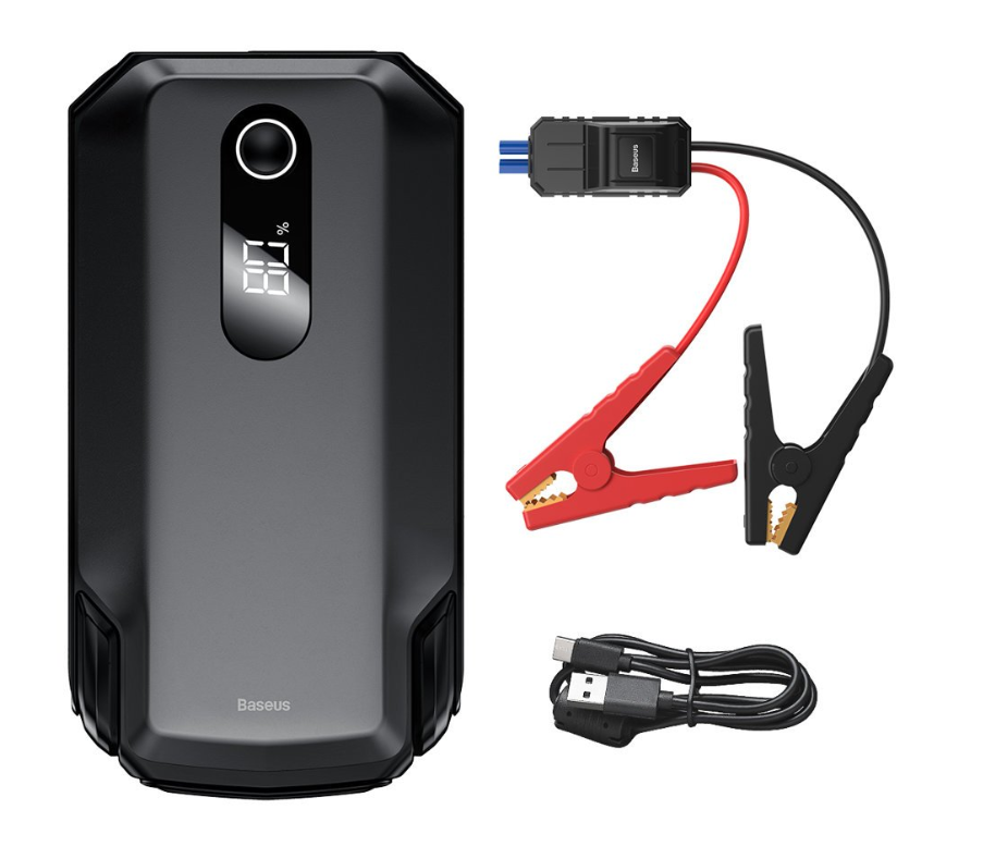 STARTER auto Baseus Super Energy Max,display LED,20000mAh/3.7V/74Wh, 2 x USB 5V/2.4A, start-up 12V, motoare benzina sub 8L si diesel sub 4L,negru "CGNL020001" (timbru verde 0.8 lei) - 6932172600549