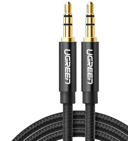 CABLU audio Ugreen, "AV112" stereo (3.5 mm jack T/T), 1m, conectori auriti, braided, negru "50361" (timbru verde 0.18 lei) - 6957303853618