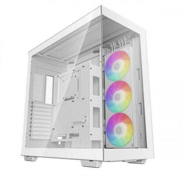 CARCASA DeepCool "CH780 WH", Tower, ATX, fara sursa, 1xfan, USB 3.2 gen 1 x 4, USB Type-C x 1, audio, PSU shroud,9 sloturi expansiune,iluminare ARGB, alb "R-CH780-WHADE41-G-1" (timbru verde 0.08lei)