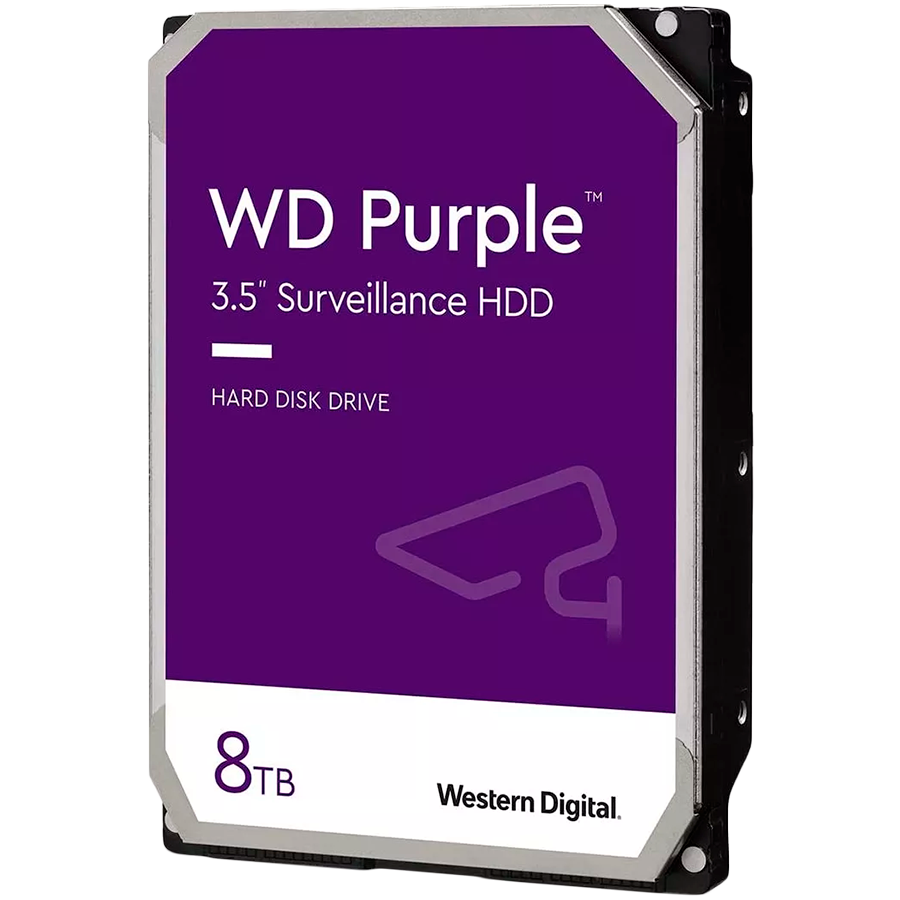 HDD Video Surveillance WD Purple 8TB CMR, 3.5, 256MB, 5640 RPM, SATA, TBW: 180 "WD85PURZ"