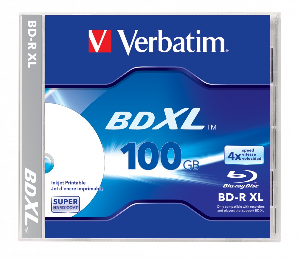 BD-R XL VERBATIM 100GB, viteza 4x, 1 buc, carcasa, printabil, "Wide Inkjet Printable" "43790"