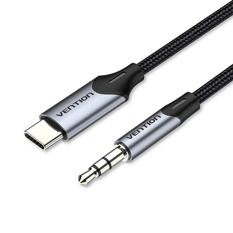 Cablu audio Vention, USB-C (T) la Jack 3.5mm (T), 1m, negru, "BGKHF" (timbru verde 0.08 lei) -6922794751132