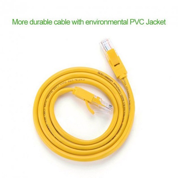 PATCH CORD UTP Ugreen Cat5e, "NW103" fire din cupru, viteza maxima 100 Mbps, 1m, galben "11230" (timbru verde 0.08 lei) - 6957303882304