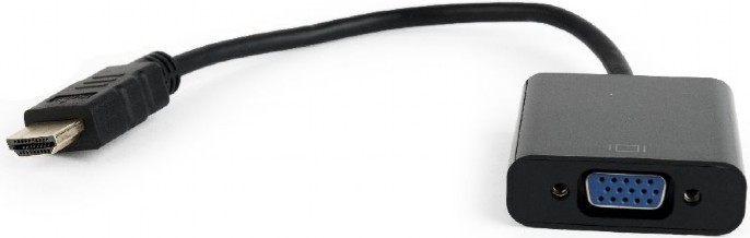 CABLU video GEMBIRD, adaptor HDMI (T) la VGA (M), 15cm, rezolutie maxima Full HD (1920 x 1080) la 60Hz, negru, "A-HDMI-VGA-04" (timbru verde 0.08 lei)