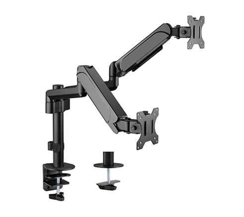 SUPORT de birou Gembird, pt 2 TV/monitor plat, diag. max 32 inch, rotatie, inclinare, pivotare, orizontal, vertical, max 2x9 kg, "MA-DA2P-01"