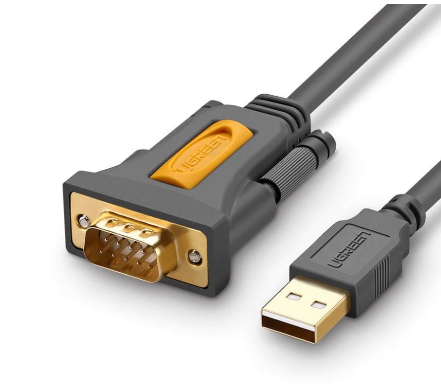 CABLU USB Ugreen adaptor, "CR104" USB 2.0 (T) la Serial DB9M (9-pin)(RS232)(T), 1.5m, negru, "20211" (timbru verde 0.08 lei) - 6957303822119