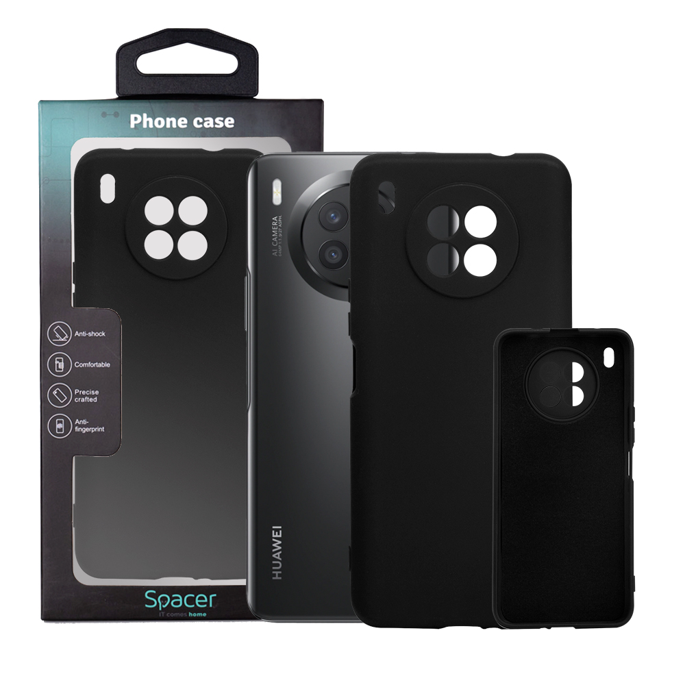Husa Huawei telefon Nova 8i, negru, tip back cover, material flexibil silicon + interior cu microfibra, "SPPC-HU-N8i-SLK"