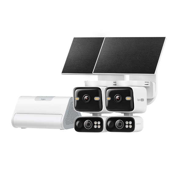 KIT CAMERA IP Exterior TP-Link, 2x camere dual lens 2K solar pan/tilt + CentralHub H500 (stocare locala 16GB, extensibila pana la 16TB), WiFi 2.4/5GHz, IP65, "Tapo HB410" (timbru verde 1.2 lei)