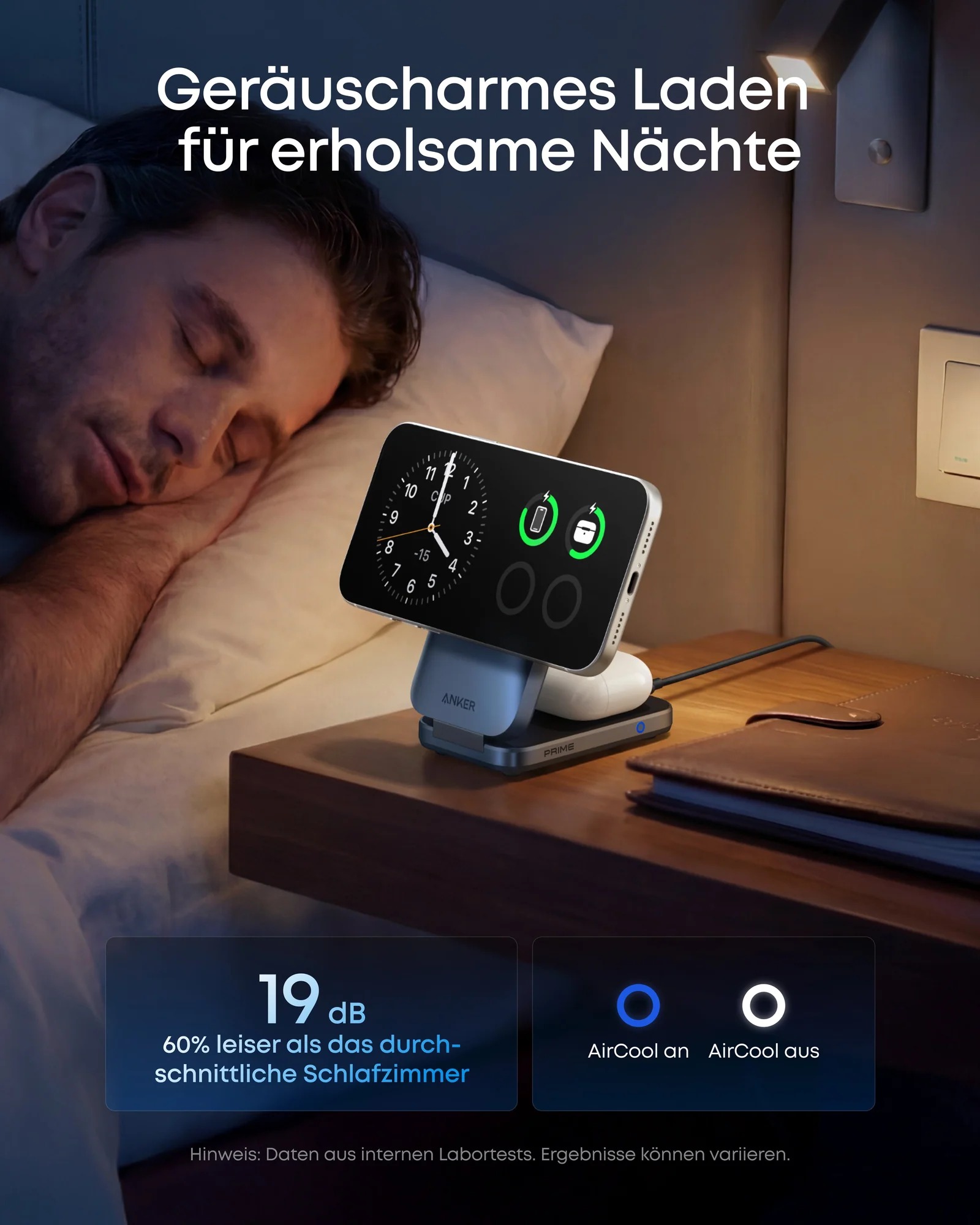 Statie de incarcare wireless 3 in 1 Anker, Prime, 45W, portabil, pliabil, fast charge, pentru iPhone seriile 12-17, Apple Watch, AirPods,exceptie iPhone 17 Air, 1 x USB-C incarcare, gri, "B25N1G11" - 0194644321809 - imagine 7