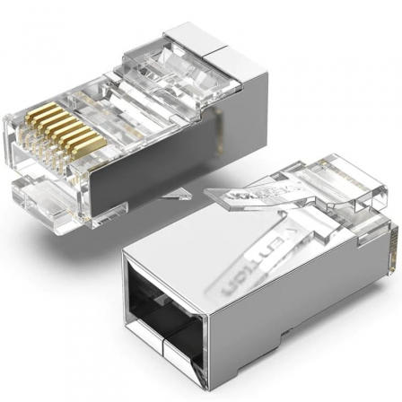 Mufe RJ45 FTP Vention, Cat. 6, 50 buc pe punga, AWG 23-26, conectori auriti, transparent "IDCR0-50" (timbru verde 0.08 lei) - 6922794744189
