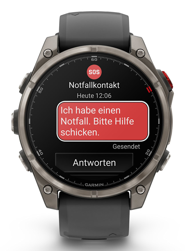 Smartwatch fenix 8 Pro 47 mm, AMOLED, Sapphire, Titanium with Graphite/black silicone band"010-03198-11" - imagine 2