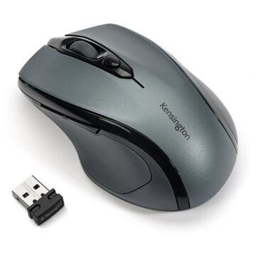MOUSE Kensington - ergonomic, "Profit Mid-Size", PC sau NB, wireless, 2.4GHz, optic, 1600 dpi, butoane/scroll 3/1, USB, negru, "K72423WW" (timbru verde 0.18 lei)