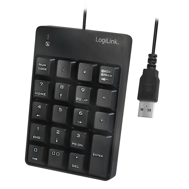 TASTATURA numerica Logilink, USB, 19 taste, negru, "ID0184" (timbru verde 0.8 lei)
