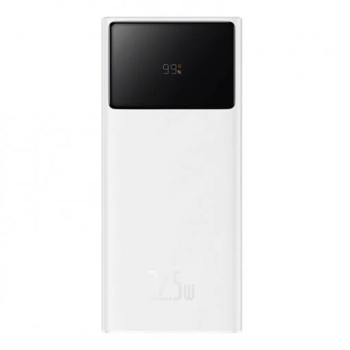 POWER BANK Baseus Star-Lord Digital Display, 30000mAh, 22.5W, 2 x USB; 1 x USB Type-C, digital display pt. status baterie, total 3A, alb, "PPXJ080102" (timbru verde 0.98 lei) - 6932172620721